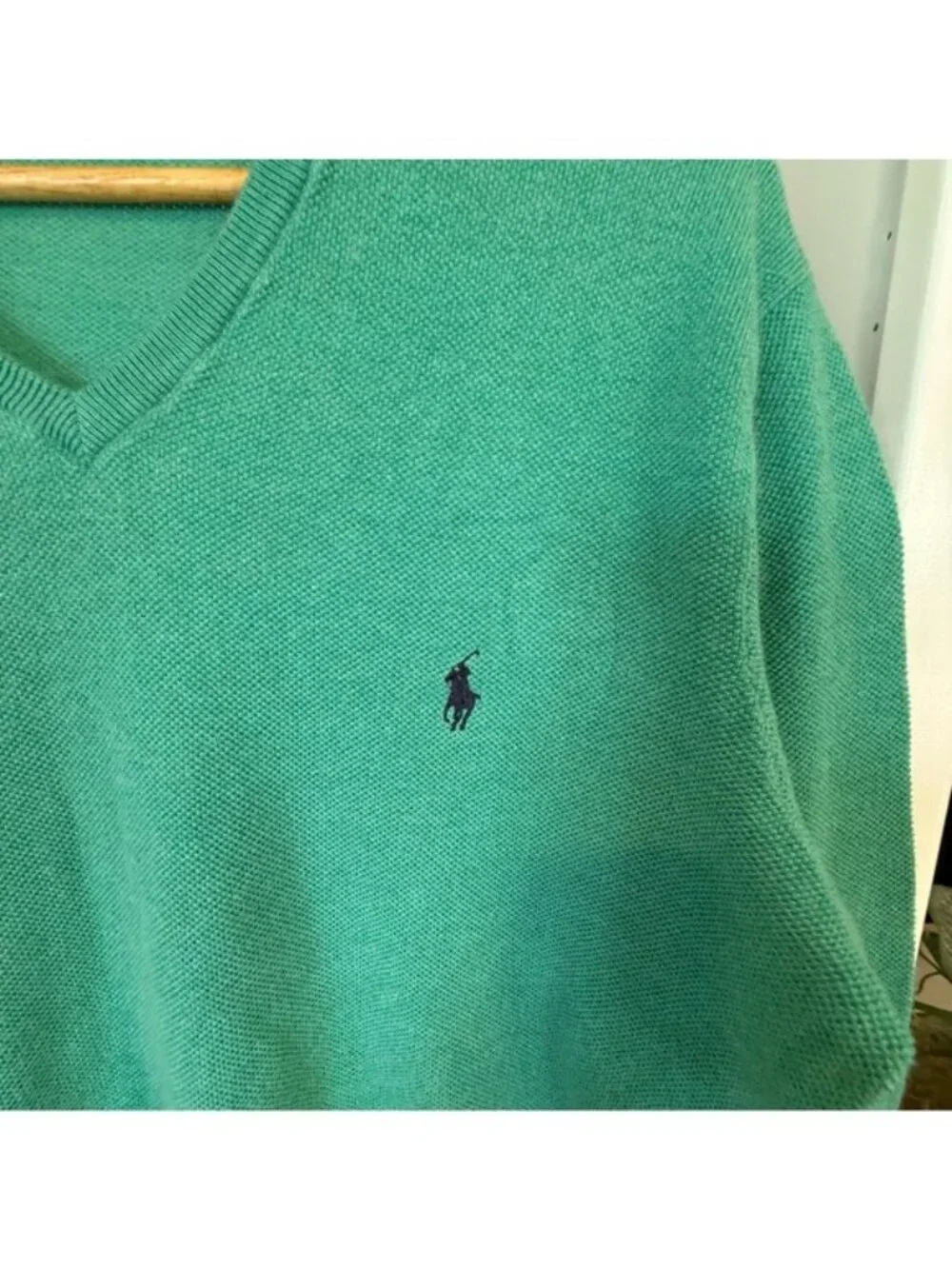 Polo by Ralph Lauren Men's Green V-Neck Sweater